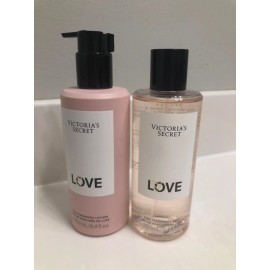 VICTORIA'S SECRET LOVE BODY MIST 8.4 OZ & LOVE LOTION 8.4 OZ DUO-NEW