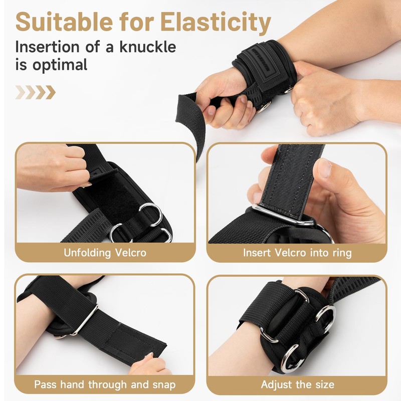 Wrist Straps for Weightlifting Deadlifting, (Black)