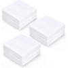 MEWATI 12 Pack Handkerchief Men's Fine Handkerchiefs,65% Poly 35% Cotton,White