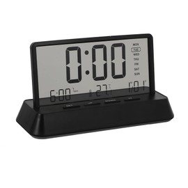 Lancoon LCD Digital Alarm Clock with 3 Alarms Transparent Temperature Date Week Display Snooze Desktop Simple Portable Easy to Use for Home Decor Bedroom Office Kids