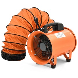 DWVO 8 Inch Utility Blower Exhaust Fan, Extractor Fans High Velocity, Portable Ventilation Fan with 16FT (5M) Ventilator Duct Hose for Industrial Use, Paint Booths, and Workshops