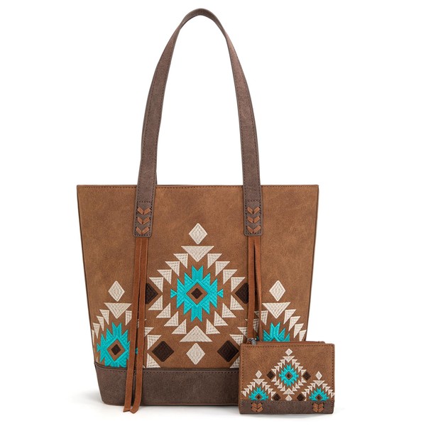 Montana West Aztec Tote Bag for Women Embroidered Western Purse