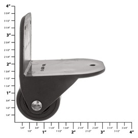 Ohio Travel Bag Ball Bearing Wheel w/Bumper, 6-1/2 Inch, Black, Plastic, L-3227