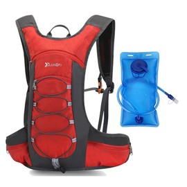 Croogo Hydration Backpack Running Backpack with 2L Water Bladder Lightweight Hydro Water Pack Cycling for Men Women,Red-OT05