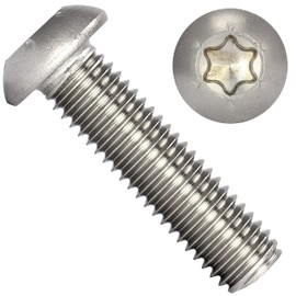 OPIOL QUALITY® Rounded Head Screws Hexalobular Torx ISO 7380 M6 x 20 mm Stainless Steel A2 V2A (Pack of 10)