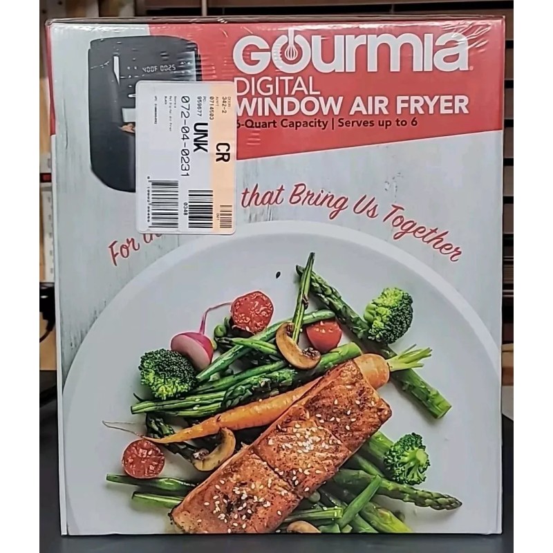 Gourmia 6-qt. Window Air Fryer - 12 One-Touch Cooking. Black