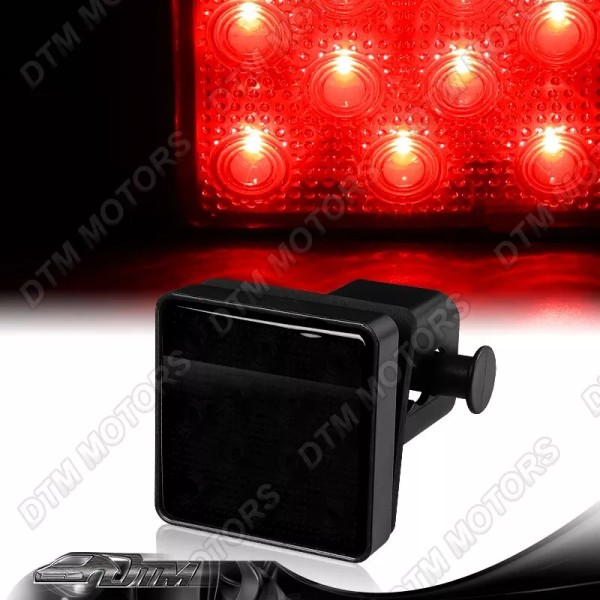 DTM 2" Smoke Lens 12-LED Trailer Truck Hitch Towing Receiver