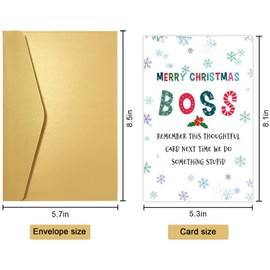 Obbyidk Funny Boss Christmas Card from Team Group, Merry Christmas Card for Boss, Boss Holiday Card, Remember This Card Next Time We Do Something Stupid