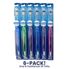 Oral-B FOR SALE!! 6-PACK Oral B Indicator Toothbrush Adult, Compact Soft, 35 Tuft