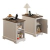 TRONLEE Narrow End Table with Storage, Farmhouse Side Table with