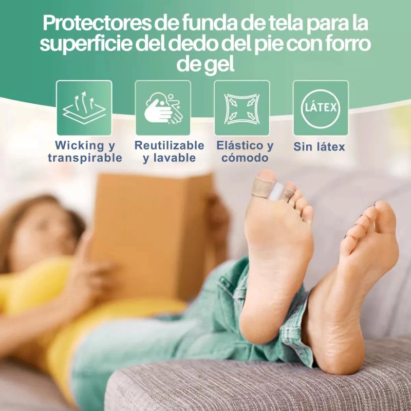 Separador Dedo Pie Forro Gel Doble Bucle Corrector Juanete Marrón