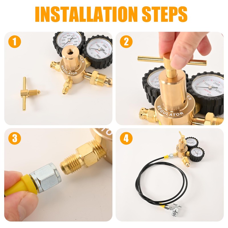 LTIENBST 4000Psi Nitrogen Regulator Kit Nitrogen Shock Fill Tool Compatible