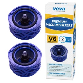 VEVA 2 Premium Vacuum HEPA Filters Set Compatible with Dyson V6 Absolute Vacuums, Filter Part # 966741