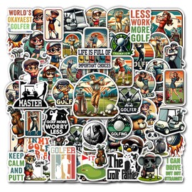 BIGZORO Pack 50 PCS Golf Stickers Print Waterproof Vinyl Decals Items for Golfer Adults Men Women Sports Lovers Labels Decorative Scrapbooking Water Bottles Bumper Helmet Laptop