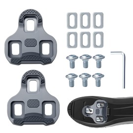 Compatible with Look Keo Bike Pedal, 3-Hole Grip Blade 2 Max Carbon Classic Cleats with 4.5° Float, for Road Bike, MTB, Professional Grip for Cyclists, Everyday Riders (Grey)