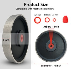 UF-SHARP Diamond Lapidary Jewelry Grinding Wheel 6 inch,1"Arbor, for TIG tungstens, Gem, Marble, Granite, Glass, Ceramics, Cemented Carbide (120 Grit)