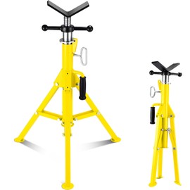 V Head Pipe Jack Stand, Heavy Duty Pipe Stand, 2500LB Jack Stands Carbon Steel with Portable Folding Legs 28-52 Inch Height Adjustable 1/8"-12" Capacity