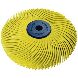 Dedeco Sunburst Radial Bristle Discs - 3”(76mm) Dia, TC Bristle, 6-Ply, 1/4”(6mm) Arbor, Cleaning Buffer Polisher Rotary Tool Accessories, Ultra-Fine 1 Micron Grit, Aluminum Oxide -1 Pack