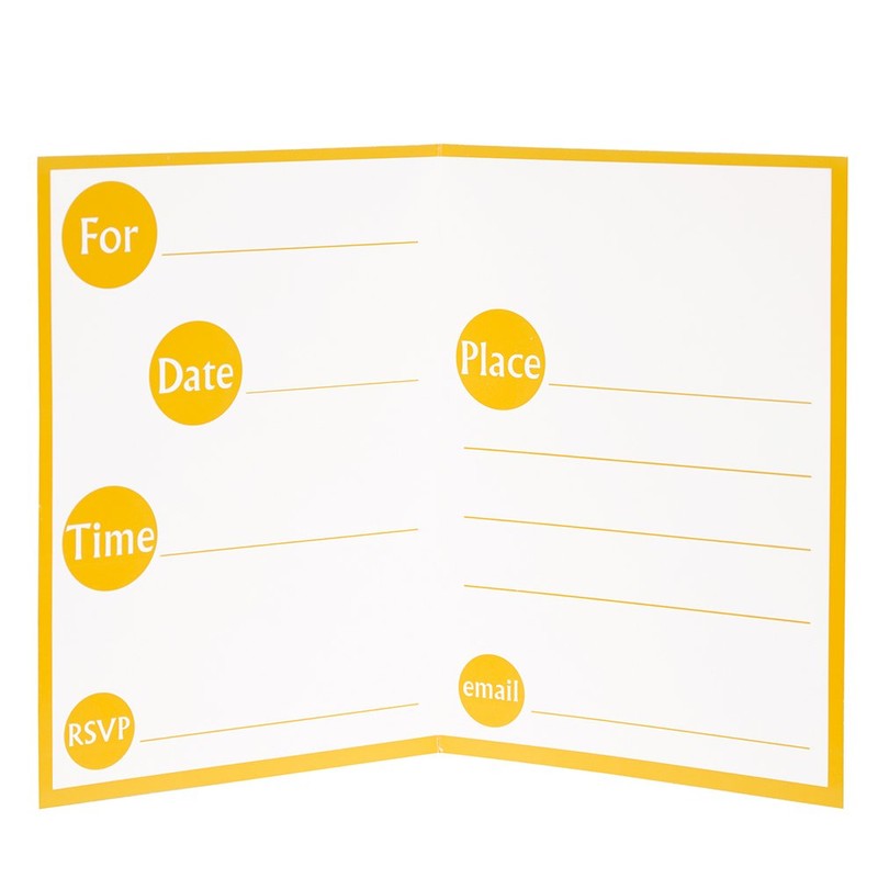 Yellow Polka Dot Party Invitations, 8ct