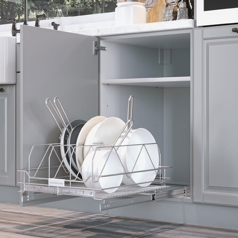 Home Zone Living Pull Out Kitchen Cabinet Organizer with One