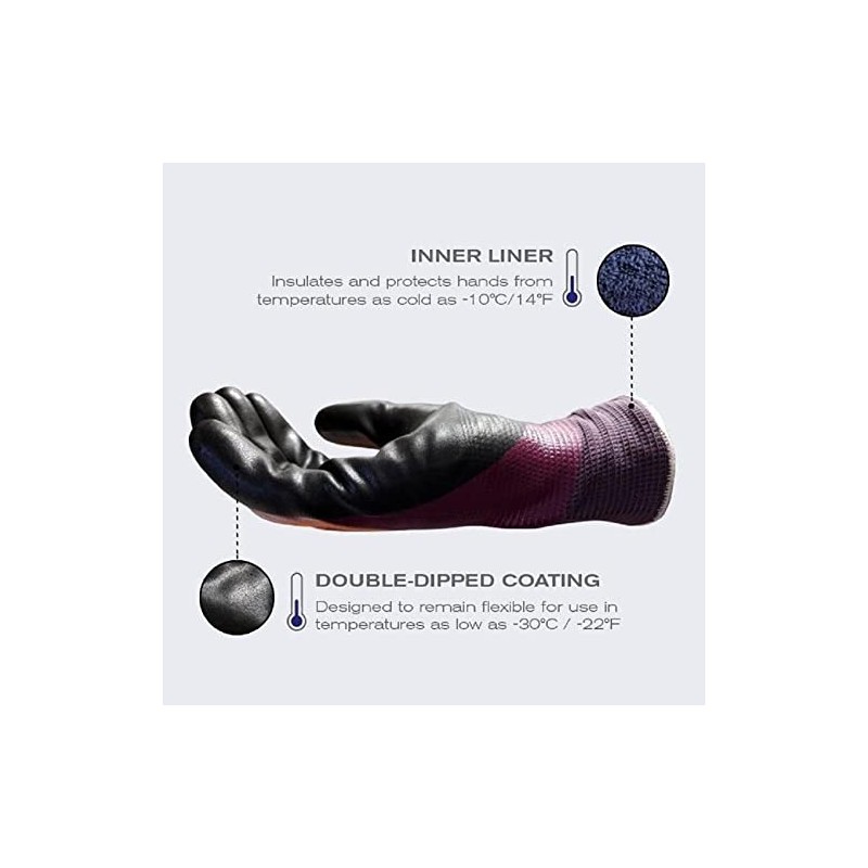 MaxiDry Zero 56-451 Cold Condition Work Glove with Thermal Lining