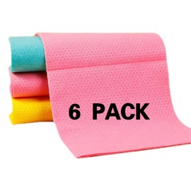 German Universal Household Color Dish Cloths (3 Colors,6 Pieces) Drying Eco-Friendly Non-Woven Fabric Kitchen Cleaning Cloth Safe and Harmless Cloths