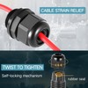 200 Pcs 1/2" NPT Black Nylon Cable Gland, Waterproof IP68