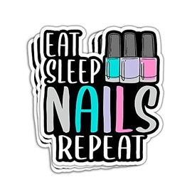 TODOLIA Eat Sleep Nails Repeat Nail Tech Sticker Manicurist Pedicurist Sticker Manicure Pedicure Gift Decoration Helmet Bumper