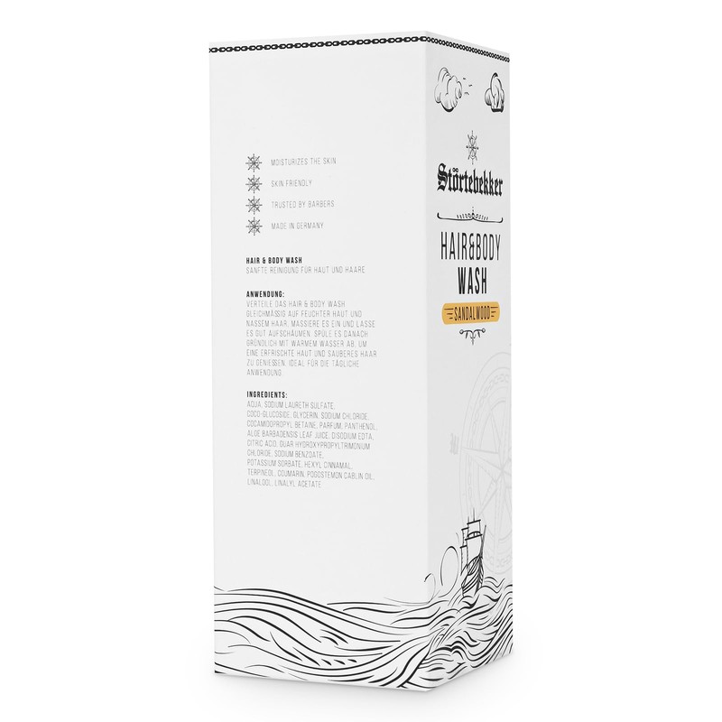 Störtebekker® Premium Hair & Body Wash Sandalwood - 2-in-1 Shampoo
