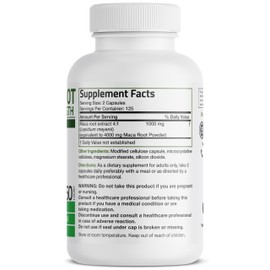 Bronson Bronson Maca Root Extra Lepidium Meyenii, Non-GMO, 250 Vegetarian Capsules