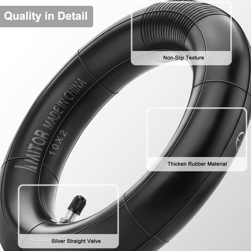 Amitor 10 x 2 E Scooter Hose, 10 Inch Hose,