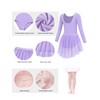 Mecceos Ballet Leotards with Skirt Tights Combo for Toddler Girls