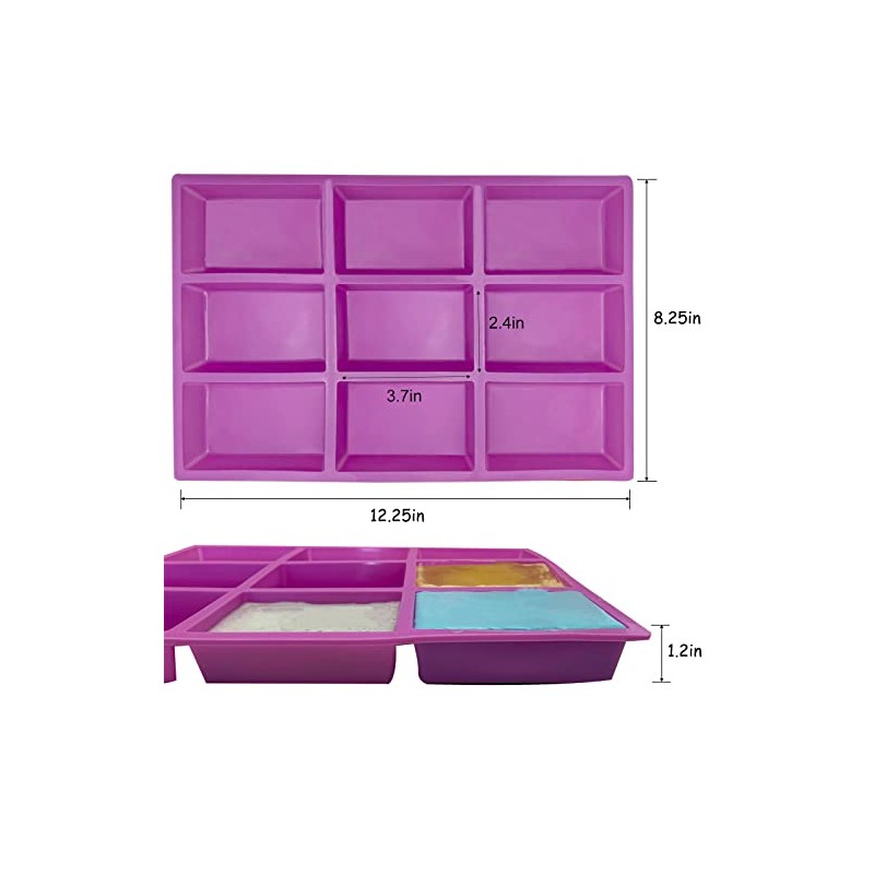 Molde rectangular de silicona para jabón de 4 onzas, moldes