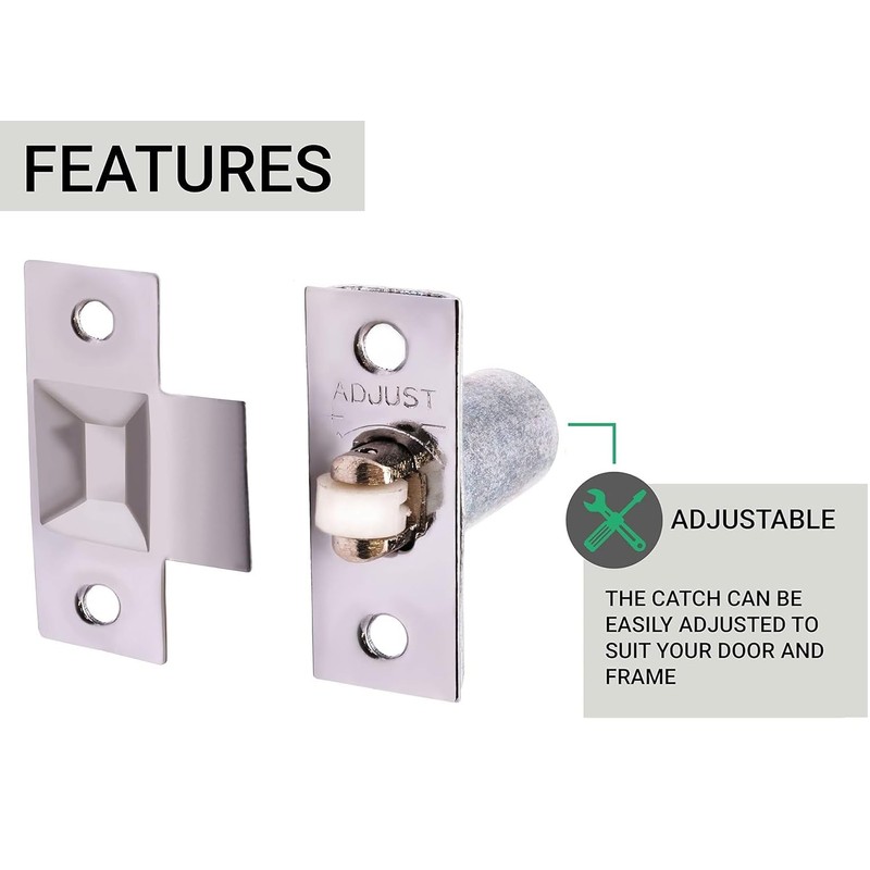 Pack of 2 Adjustable Roller Catch Spring Loaded Latch Lock