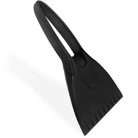 Pack of 1 Car Ice Scraper Windscreen Scraper for Winter, Windscreen Scratcher, Car Scratcher, Ice Scraper, Stepped Ice Breaker Prongs, Ergonomic Soft Handle, Black