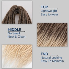 30 Inch Dreadlocks Extensions Dreads Locs Crochet Hair for Women 20 Strands Handmade Soft locs crochet hair braids Synthetic thin 0.6cm Hippie Double Ended Dreadlocks(30,6/613)