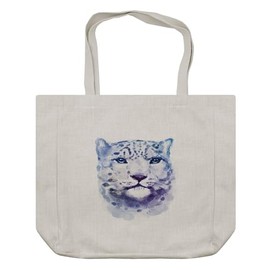 Ambesonne Animal Shopping Bag, Big Wild Cats Themed Print Watercolor Style Leopard Illustration Jungle Wildlife, Eco-Friendly Reusable Bag for Groceries Beach and More, 15.5" X 14.5", Cream