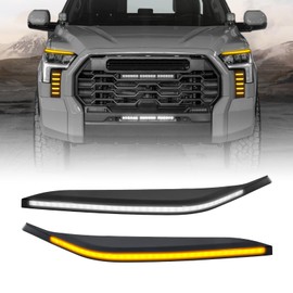 LED Daytime Running Lights For 2022 2023 2024 Toyota Tundra CrewMax SR SR5 Limited Fog Light Headlights DRL Assemblies Replacement black lens (DRL3)