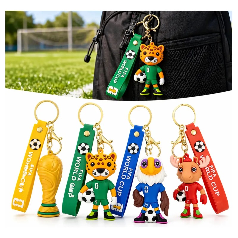 4pc 2026 Llaveros De La Mascota De Fútbol De La