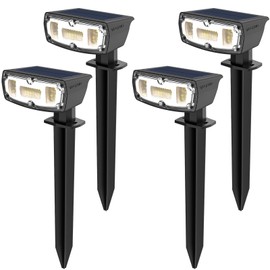 OUSFOT Solar Lights for Outdoor Garden Pack of 4, 30 LEDs Solar Lights for Outdoor Use Waterproof IP67, Garden Lights Solar with Solar Panel Adjustable 180° for Garden Path Alley Yard Wall