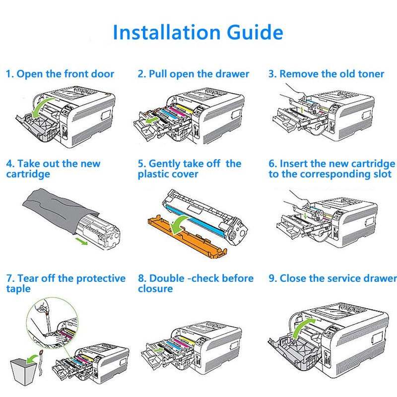 2 Pack Toner Cartridge TN1070 TN-1070 Compatible with Brother HL-1110