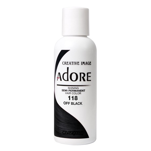 Adore Semi-Permanent Haircolor #118 Off Black 4 Ounce (118ml)