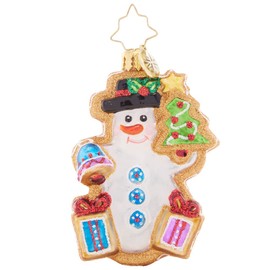 Christopher Radko Hand-Crafted European Glass Christmas Tree Decorative Ornament, Gingerbread Snowman Gem