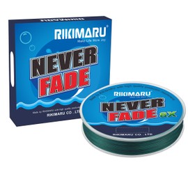 Rikimaru Never Fade 8X Braided Fishing Line 10-80LB 150-600Yds (150yds-Moss Green, 50LB-0.35mm(8 Strands))