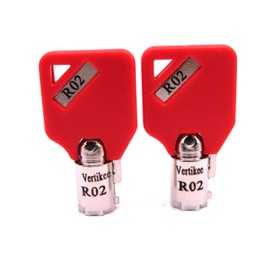 R02 Keys Compatible with Husky Milwaukee & Steel Glide R02 Keys, Tool Box Tool Chest Replacement Lock Keys, 2 Cut R02 Replacement Keys with Red Caps. Vertikee(TM)