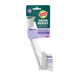 Scotch-Brite Odor Resist Soap Control Dishwand Brush, Non-Scratch Cleaning Brush with Scraper, Stands Upright, 1 Pack