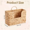 Woven Hanging Magazine Holder, Water Hyacinth Hanging Magazine Basket 11.8