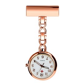 T Tersely Nurse Lapel Pin Fob Watch Nursing Hanging Medical Doctor Pendant Pocket Watch (Rose Gold)