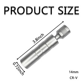 beypovk - Juego de herramientas de extracción de bujías de 14 mm, giratorio de 360 grados, universal, magnético, 12 puntos, 3/8 pulgadas, unidad de 3/8 pulgadas, pared delgada
