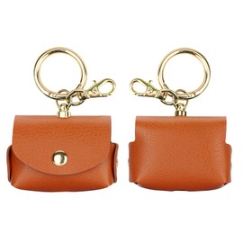 Bocasal Case for AirPods Pro AirPods 3 Charging Case, Soft Leather Protective Cover with Keychain Clip Ring Loop for Air Pods Pro 1st (2019) / Air Pods Pro 2nd (2022) / Air Pods 3 Men Women (Brown)